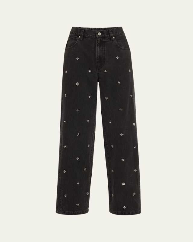 Bala Beaded Straight-Leg Jeans